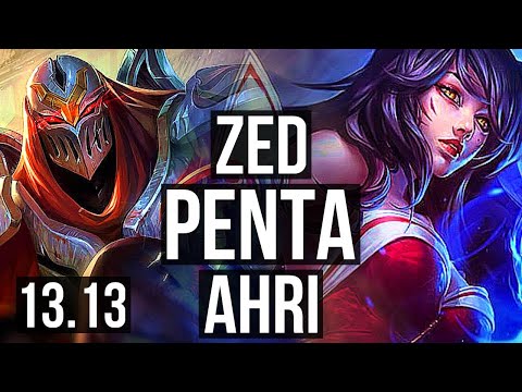 ZED vs AHRI (MID) | Penta, Legendary, 14/2/4, 600+ games | EUW Master | 13.13