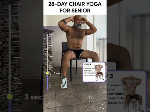 28 Days Chair Yoga for Senior #workout #fitness #fullbodyworkout #shorts