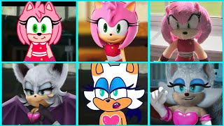 Sonic The Hedgehog Movie Shadow vs Amy & Sonic - Uh Meow All Designs Compilation
