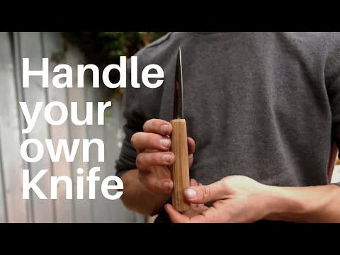 Handle a sloyd knife with hand tools only  |  No glue  |  Split dowel method