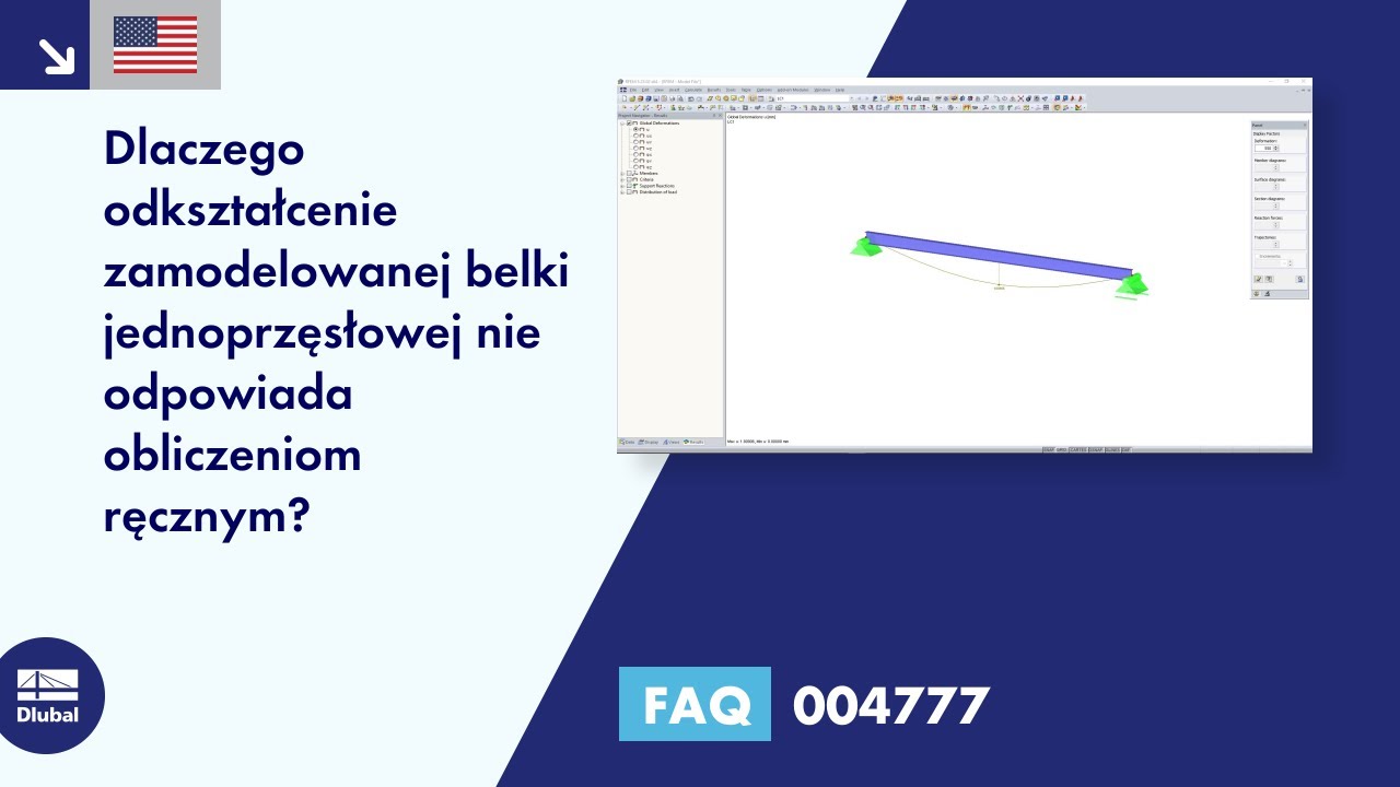 [PL] FAQ 004777 | Dlaczego odkształcenie modelowanej belki jednoprzęsłowej nie odpowiada ...