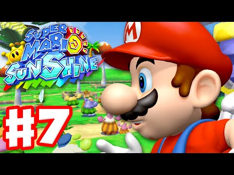 Super Mario Sunshine - Gameplay Walkthrough Part 7 - Pianta Village 100%! (Super Mario 3D All Stars)