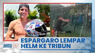 Aleix Espargaro Penuhi Janji Lempar Helm ke Tribun Mandalika
