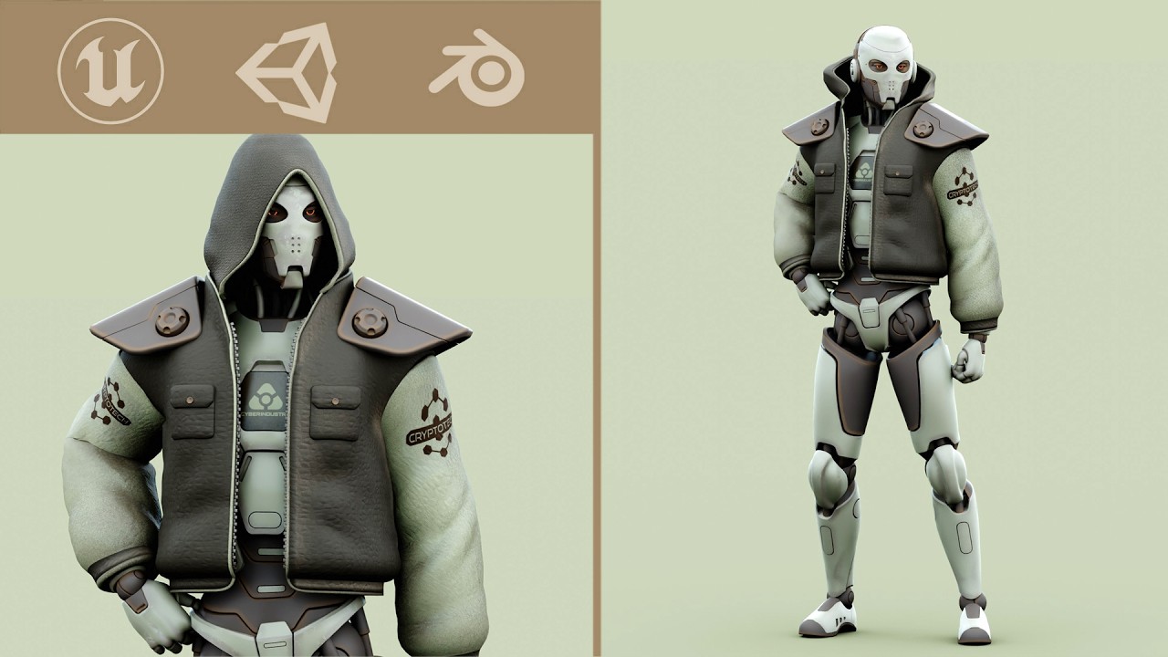 CYBORGTOPIA B-29 Auto-Rig Pro Rigged For Mixamo Unreal Engine Unity 3D Model