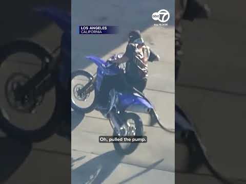Dirt bike rider refuels during chaotic LA Police chase | Car Chase Channel