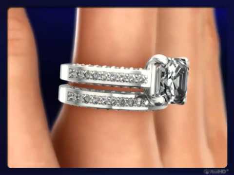 2.60Ct Asscher Cut Engagement Ring in White Gold