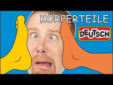 Körperteile für Kinder | Spielen mit dem Ball | Deutsch macht Spaß mit Steve and Maggie Deutsch