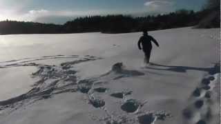 preview picture of video 'Labrador TomTom  - Abenteuer im Tiefschnee - Adventures in the deep snow'