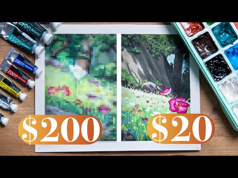 $20 vs $200 GOUACHE Art | Which is WORTH IT? Cheap vs Expensive!