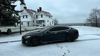 Tesla Road Trip UP #michigan #teslaroadtrip #firstsnow