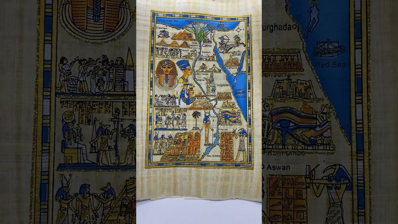 The Magic of Ancient Egypt on Authentic Papyrus | Hand-Painted Map of Egypt