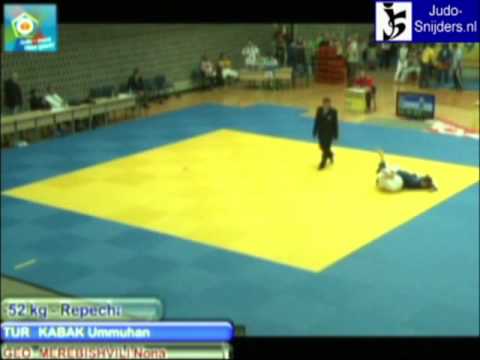 Judo 2009 Koper: Kabak (TUR) - Merebishvili (GEO) [-52kg].