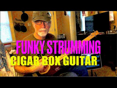Beginner Funky Strumming Cigar Box Guitar Lesson #cbg #3STRINGCBG #cigarboxguitarlesson