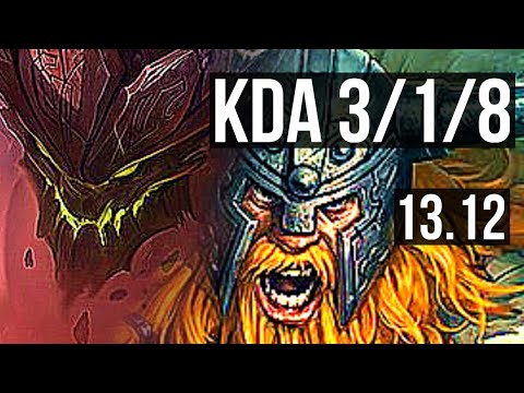 MALPHITE vs OLAF (TOP) | 3/1/8, 65% winrate | EUW Master | 13.12