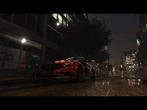 4k GTA V Benz C63 AMG Ultra Realistic Graphics on RTX 3080 with racing wheel