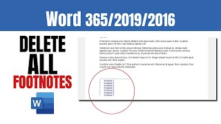 How to DELETE ALL FOOTNOTES AT ONE - Word 265/2019/2016