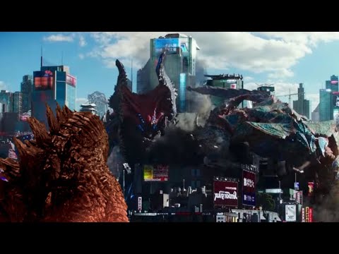Raijin, Hakuja and Shrikethorn VS Godzilla
