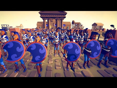 100x GREEK ARMY ATTACK ENEMY CASTLE  - Totally Accurate Battle Simulator TABS