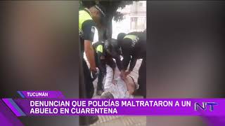 Agresión de policías a un jubilado en la calle durante la #Cuarentena