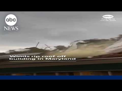 Winds rip roof off building in Maryland