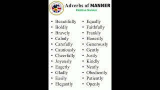 Main adverbs of Manner || Positive Manner
