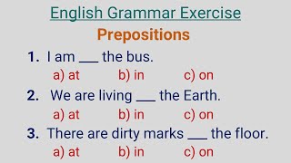 English Grammar Exercise - Prepositions | Prepositions Quiz। Grammar Test