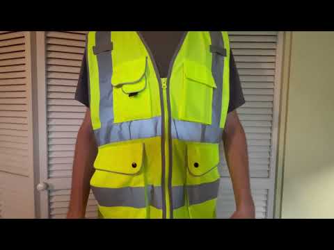 STRONGMAN Orange Reflective Safety Jacket with Zipper  2 Pockets  2 Inch Tape High Visibility Vest