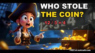 The Pirate's 12 Coins: A Math Mystery About Division for Education | ZestMath