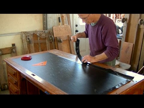 Installing Oilcloth for an Antique Desk - Thomas Johnson Antique Furniture Restoration