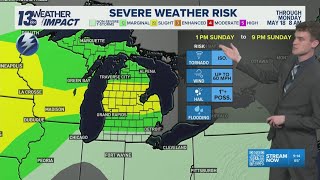 Severe weather risk increasing Sunday