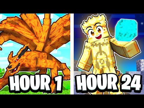 I Survived 24 Hours as the NINE TAILS in Naruto Minecraft!