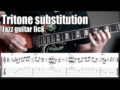 Tritone substitution jazz guitar lesson - lick # 3 - Arpeggios