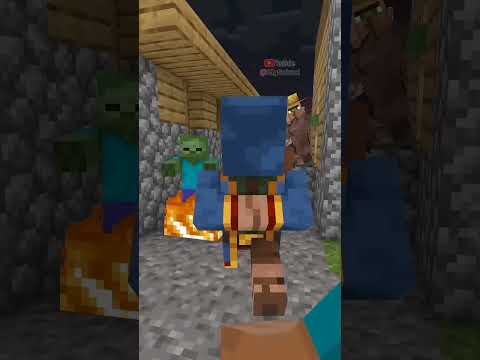 MINECRAFT ON 1000 PING When Zombies Attack Villagers -  Minecraft Animation