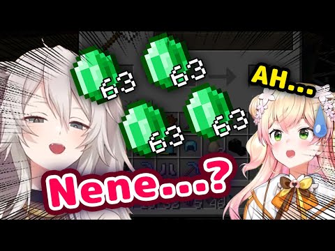 Vtube Tengoku - Botan Catches Nene Stealing Emeralds From Polka in Minecraft (almost) 【ENG Sub/Hololive】