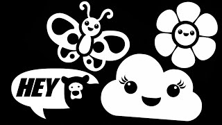 Hey bear sensory springtime fun black and white video fun music and visual tracking