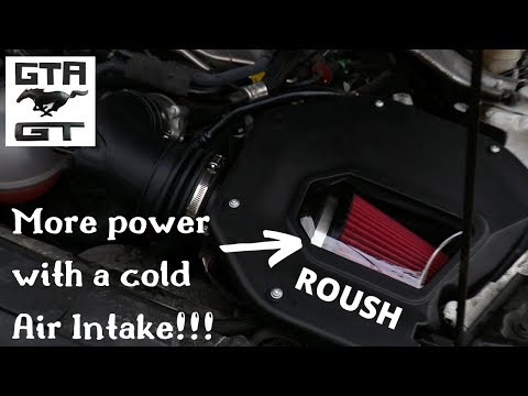 Mustang GT Roush Cold Air intake install video/For more Horsepower.