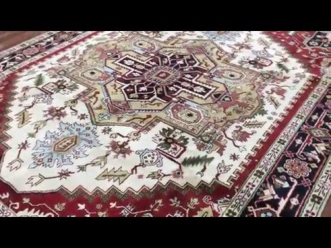 Heriz Large Beige and Red Oriental Rug 9'X12' - A 1097