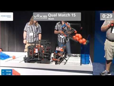 VEX Worlds 2016 - VEXIQ Middle School - Math - Qual 15 (7010A 514B) 111