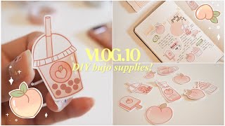 vlog/10 🍑 my first sticker sheet! (art, self reflection, and fried chicken fried rice)
