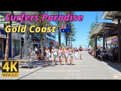 4K Walk - Surfers Paradise 🌴  Gold Coast Australia - Schoolies Week