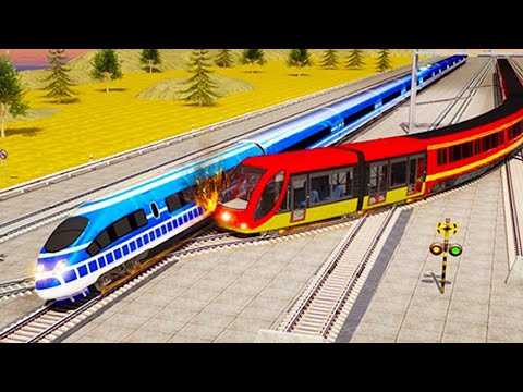 TRAINS Vs SHARP TURN - Train Simulator | RailFun Train Game Videoes| 🚆 Vs 🚆 Crash