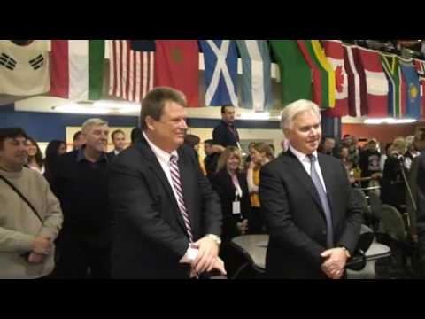 Bowlingdigital's 2007 BWC - John Walker, CEO of QubicaAMF Worldwide, throws Ceremonial First Ball