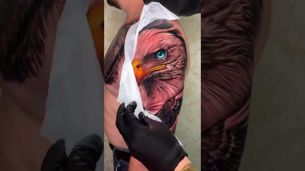 Eagle tattoo art realistic tattoo work!tattoo art work vedio superb work of art!@gabrielsouza.tattoo