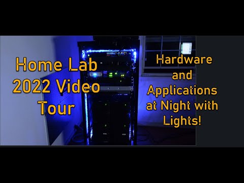 Home Datacenter Tour 2022 Edition Server Room with LED lights at night! A geek's delight!