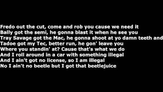 Chief keef (Ft. Fredo Santana) - Beetle Juice [Bobby Shmurda Diss] (Official Screen Lyrics)