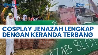 Ingatkan Agar Tak Main Judi, Warga di Tasikmalaya Cosplay Jadi Jenazah dan Naik Keranda Melayang