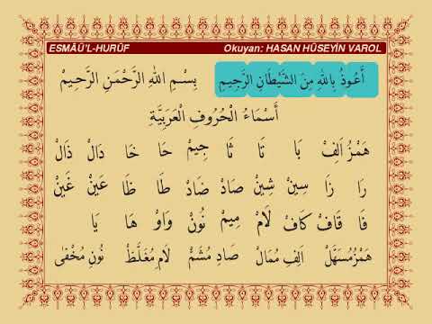 Hasan Hüseyin Varol - Esmaü'l-Huruf (Harflerin İsimleri)