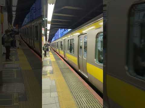 [4K 60 fps] Chuo Line Train Departing from Shinjuku Station. Tokyo, Japan.