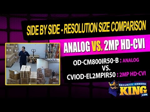 Side by Side - Resolution Size Comparison - 2 Megapixel (1920x1080) HD-CVI vs Analog
