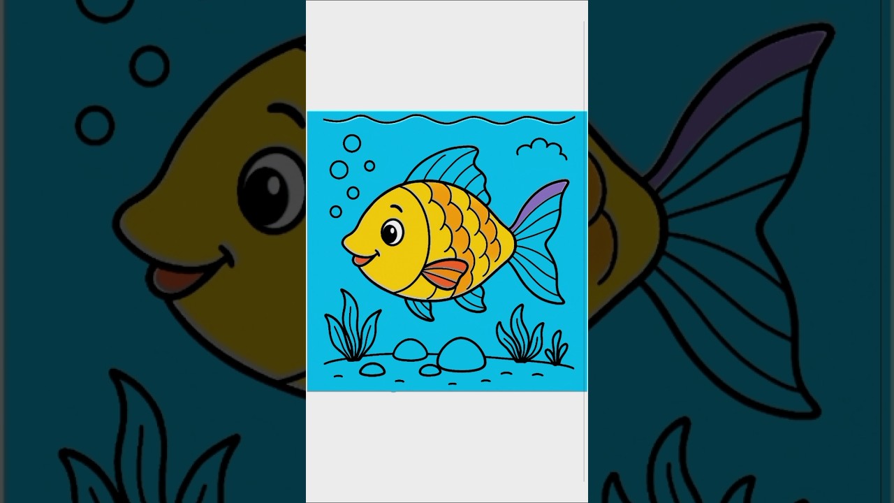 Fish Colouring Step by Step | Easy Fish Drawing for Beginners | Amazing Fish Coloring Tutorial #fish